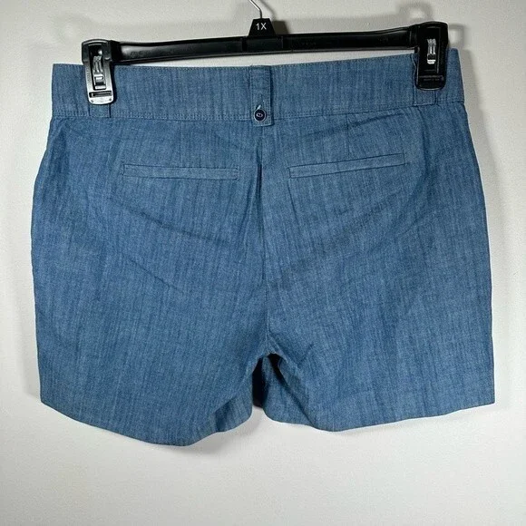 Issac Mizrahi Shorts Tailored Chambray Cotton Denim blue short size 4 women’s - Picture 4 of 10